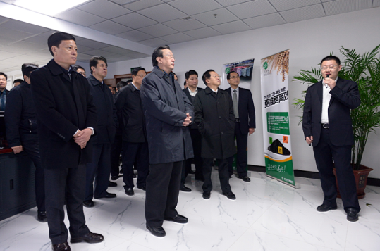 時任河南省省委書記郭庚茂（前排左二）、省長謝伏瞻（前排左一）蒞臨樱桃AV免费网站集團指導工作